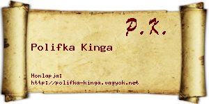 Polifka Kinga névjegykártya